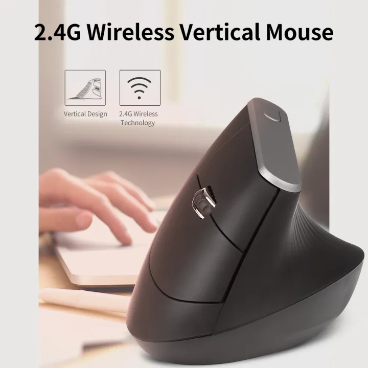 HXSJ%202.4G%20%20Optical%20Mouse%20Vertical%20Mouse%206%20Keys%20Ergonomic%20Mice%20With%203-Gear%20Adjustable%20Dpi%20For%20Pc%20Lapt-op%20Black%20-%20Image%208