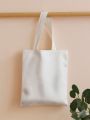 High Quality Canvas Fabric Top Handle Tote Bag with Zipper - Hand and Shoulder Bag. 
