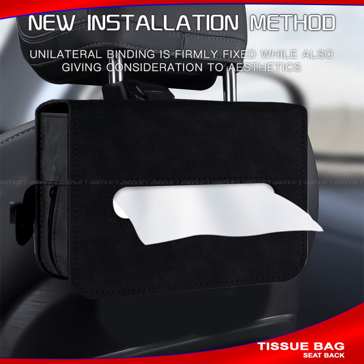 Car Headrest Tissue HolderCar Tissue Box Car cilling Tissue Box, Organizer Multi-functional Armrest Storage Box Automotive Interior