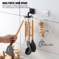 Kitchen Hook Storage Rotating Racks Holder spatula spoon Organizer Telescopic Self Adhesive Storage 6 Hooks Cooking Spoon Hanging Bathroom Home Wall Hanger.