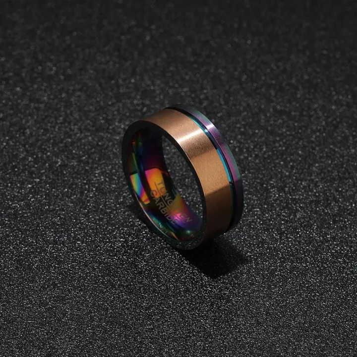 Titanium steel rings men's non-fading niche design ins style plain ...