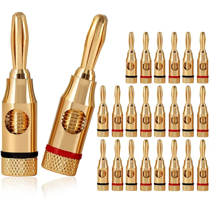 BRADOO-Banana%20Plugs%20Open%20Screw%2024K%20Gold%20Plated%20Plugs%20Audio%20Jack%20Connector%20for%20Speaker%20Stereo%20Cable,%2024-Pack%20(12%20Red,%2012%20Black)%20-%20Image%202