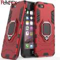 For Apple iPhone 5 / 5s / SE Phone Case, Silicone TPU and Hard PC Luxury Armor Shockproof Metal Ring Holder Cover Casing. 