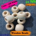 12 mm Cream/Off White Color Round Wooden Beads with 4-5 mm Hole for Craft Jewelry Making 50/100/200 pcs per packet. 