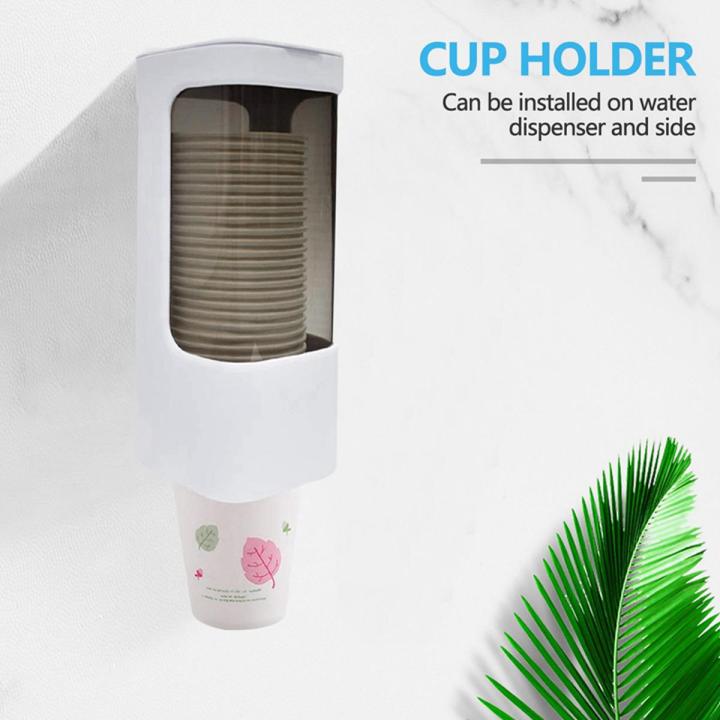 2X Cup Dispenser, Pull Type Water Cooler Cup Holder Cups, Wall Mount Bathroom Disposable Cup for Home Office Hospital-A