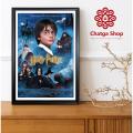 harry potter poster Movie poster wallpaper with frame and glass for wall decoration. 