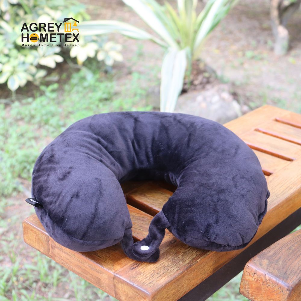Regular Neck Pillow, Travel Pillow, Black, (11