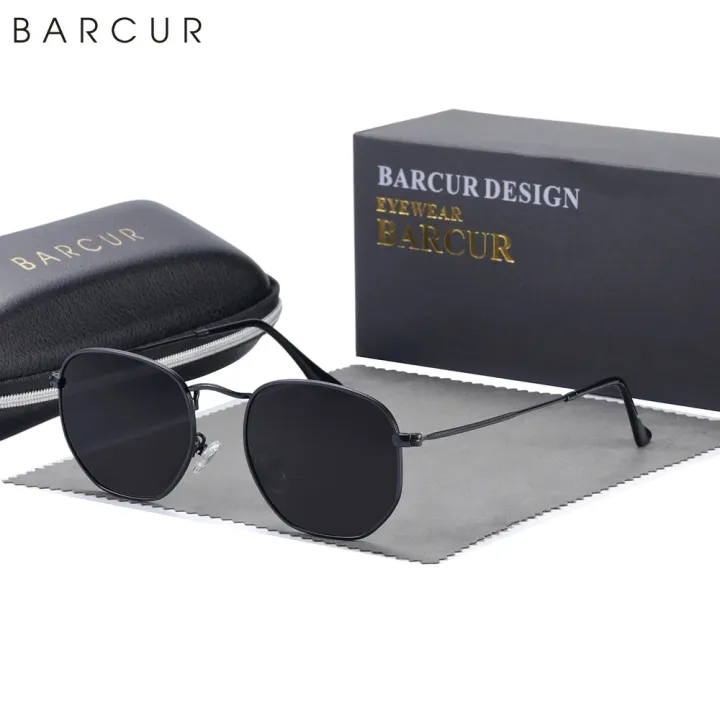BARCUR%20Classic%20Square%20Sunglasses%20for%20Men%20Polarized%20Hexagon%20UVA%20Sun%20Glasses%20for%20Woman%20Light%20Weight%20Eyewear%20Oculos%20De%20Sol%20gafas%20-%20Image%202