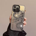 Phone Case For Samsung Galaxy S21 S22 S23 S24 PLUS ULTRA S23FE Back Cover Double Colorful Silver Acrylic Hard Chinese New Year Dragon Year Lucky Bag Cartoon Protection Shockproof Luxury Cover Fashion. 