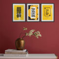 3 pcs motivational quote photo frame set for wall decor. 