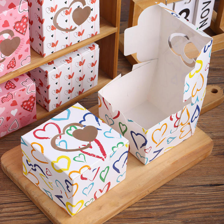 Red and pink color Valentine's Day gift box Festive Heart-shaped design Suitable for candy cookies Red pink heart cardboard box Paper gift container 46 designs Window gift container for Valentine's