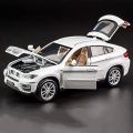 Diecast 1:32 BMW X6 Metal Car Model Toy Car Allow Car with Light Sound Doors Open 15 CM long. 
