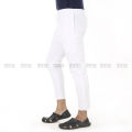 White Cotton Narrow Fit Stitch Pajama for Men.