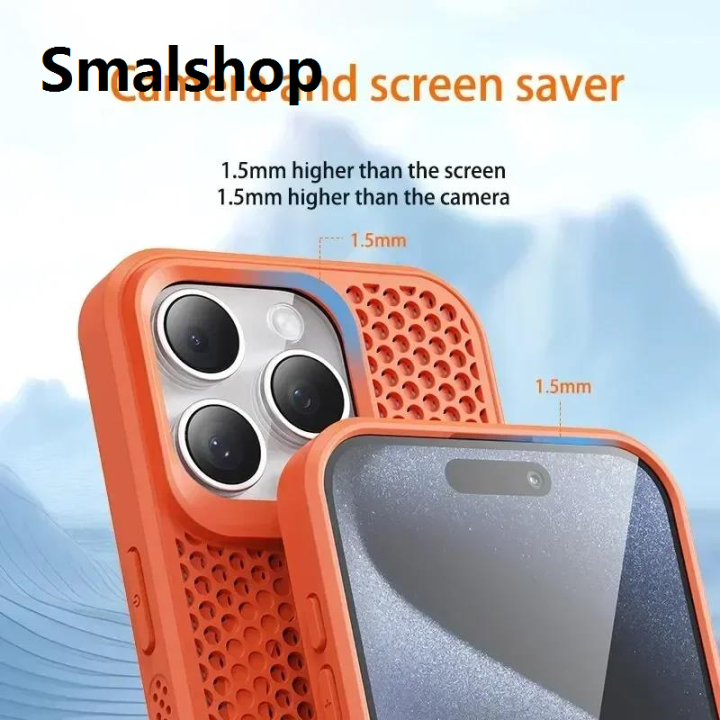 Smalshop%20Cooling%20Heat%20Dissipation%20Phone%20Case%20For%20iPhone%2017%2016%2015%2014%2013%2012%2011%20Pro%20Max%20Plus%20Breathable%20Hard%20Back%20Magnetic%20Cover%20For%20Magsafe%20-%20Image%203