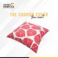 Cotton Cushion Cover, Red & White, (18"x18"), 1 Pcs. 