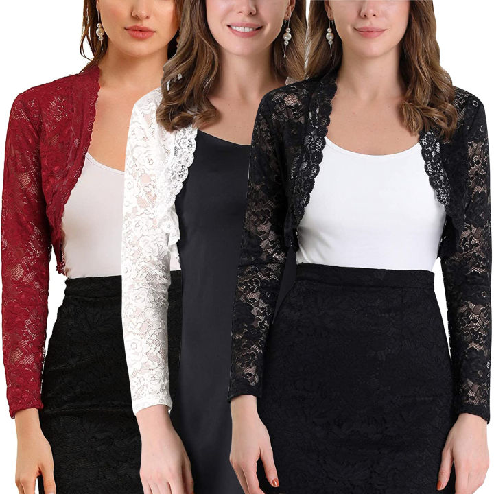 Women%20Floral%20Lace%20Cardigan,%20Adults%20See-through%20Scalloped%20Long%20Sleeve%20Crop%20Tops%20(Black,%20White,%20Red)%20-%20Image%206