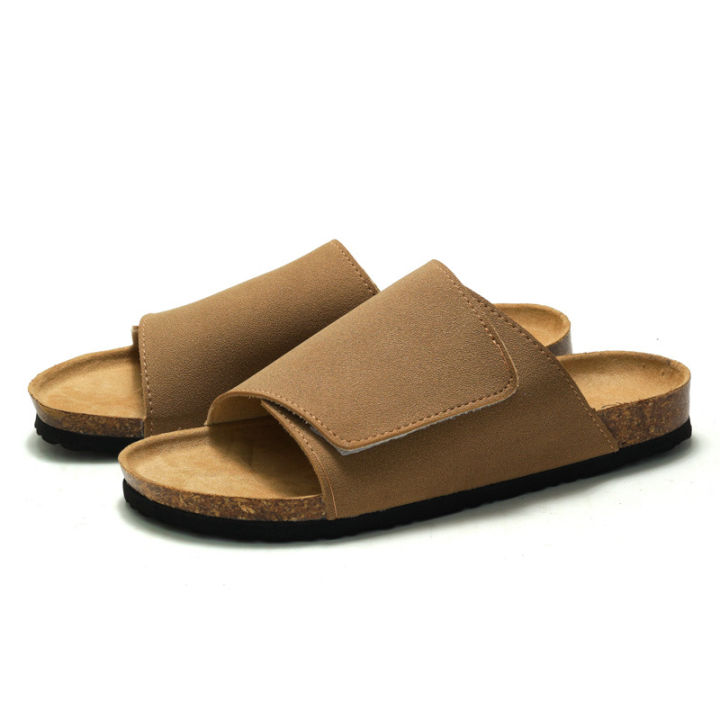 New%20Suede%20Leather%20Cork%20Slippers%20for%20Men%20Summer%20Classic%20Flat%20Shoes%20Summer%20Men%20Outside%20Beach%20Sandals%20Man%20Roman%20Comfortable%20Slides%20-%20Image%202