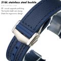 Rubber Leather Compound Watchband Fit for Omega Planet Ocean Seamaster 300 19mm 20mm 21mm 22mm Silicone Nylon Sports Watch Strap.