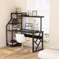 48-Inch Computer Desk with Reversible Corner Rack, Gaming Desk with Display & Printer Storage Shelves, Office Desk with Corner Bookshelf. 