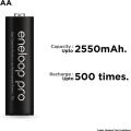 Panasonic Bk-3Hcce/4Bn Eneloop Pro Upto 2550Mah 4Xaa Rechargeable Ni-Mh Battery. 