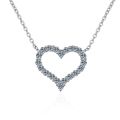 KNOBSPIN D VVS1 Sparking Moissanite Necklace Heart Pendant for Women s925 Sterling Sliver Plated 18k Party Birthday Gift Jewelry. 