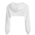【In-demand】 Loose Long Sleeve Cropped Hoodies Solid Casual Sweatshirt Women Streetwear Y2k Autumn Fashion Clothing Harajuku Top Hooded худи. 