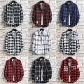 Red Plaid Shirt Men's Loose Casual Shirt Korean Style Trendy Handsome Workwear Shirt Coat Spring. 