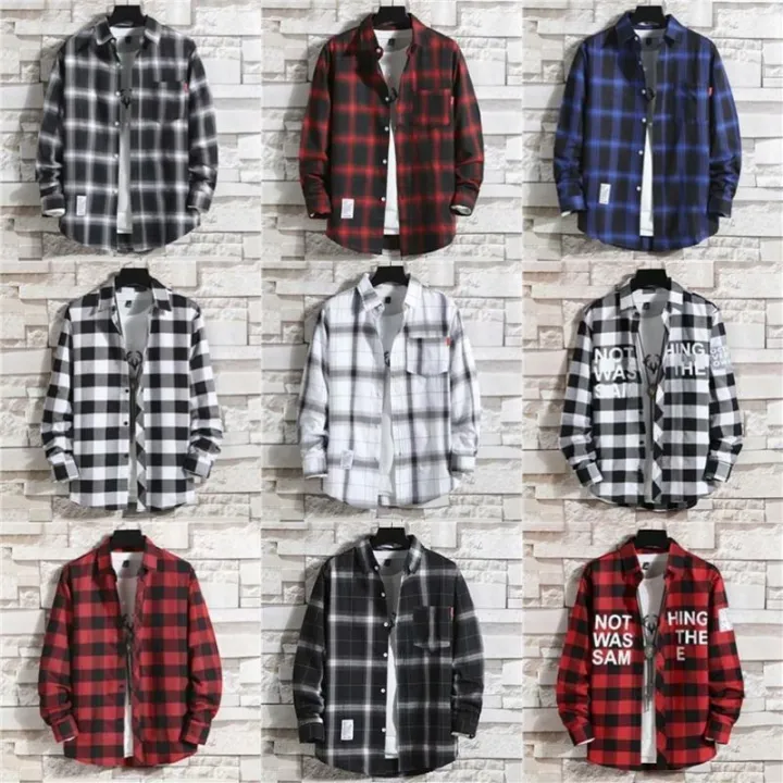 Red%20Plaid%20Shirt%20Men's%20Loose%20Casual%20Shirt%20Korean%20Style%20Trendy%20Handsome%20Workwear%20Shirt%20Coat%20Spring%20-%20Image%206
