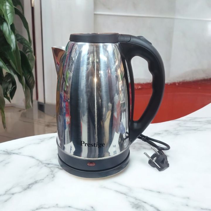 Prestige Electric Kettle 2.5L, 1500W, Silver & Black, Stainless Steel & Plastic, Auto Shut-Off & Boil-Dry Protection, 220V 50Hz, Durable, Fast-Boiling Water Heater for Safe Use.