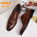 【selevn roind】 Men casual shoes Brock Oxford retro crocodile leather men formal spring and autumn 2022 new 's for.