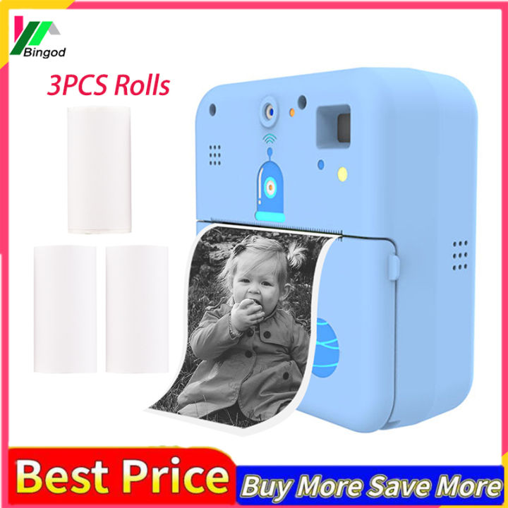 Mini Pocket Printer Camera Instant Print Portable Thermal Printing Machine Wireless BT Connection for Picture Label DIY Handcraft List Meno Notes Journal Receipt Paper Sticker Study Work Office Compatible with Android iOS