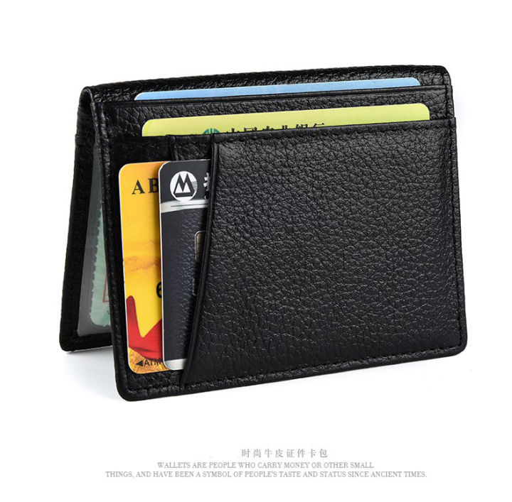 Super Slim Card Holder Leather Mini ID Credit Card Wallet Rfid Purse Thin Small Minimalist Travel Wallet for Men Women