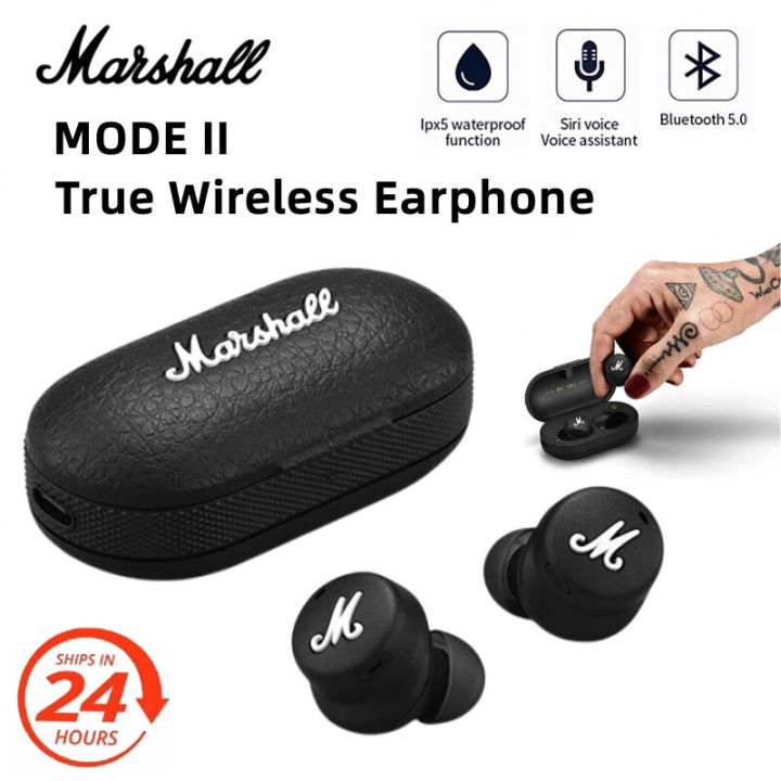 Ready Stock +FREE Shipping Marshall 2 MODE II TWS True Wireless Earphone Bluetooth Headset In-ear Sports Music Headphones with Charge Box deep bass