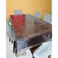 White Colour Plastic Table Cloth With Lace - Elegant And Easy-To-Clean Table Cover For Stylish Dining.