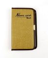 Elegant Brown Leatherette Desk Organizer with Foldable Cover Name Card Holder.