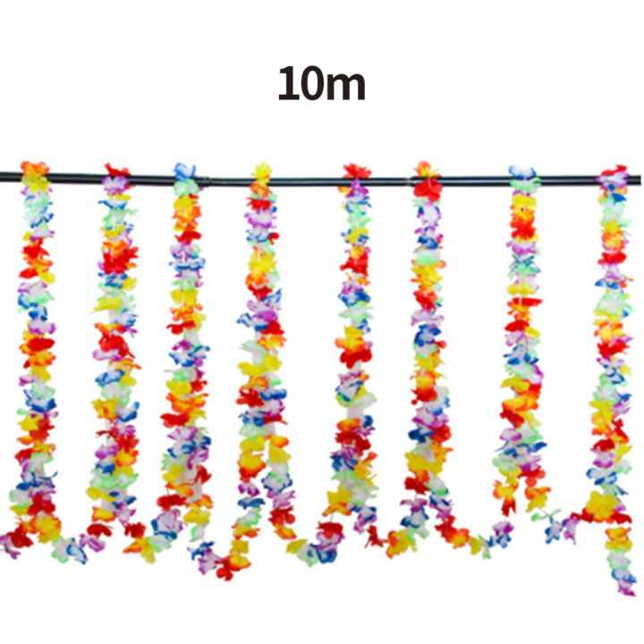 Hawaiian Flower Garland Tropical Artificial Necklace Banner Multicolor Floral Hawaiian Party Decoration