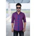 Red & Blue Color Check Shirt. 