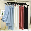 Outer Wear Suspender Skirt Women 2024 Summer Thin Ice Silk Knitting Dress Loose Inner wear Base Skirt Nightdress Slip Dress.
