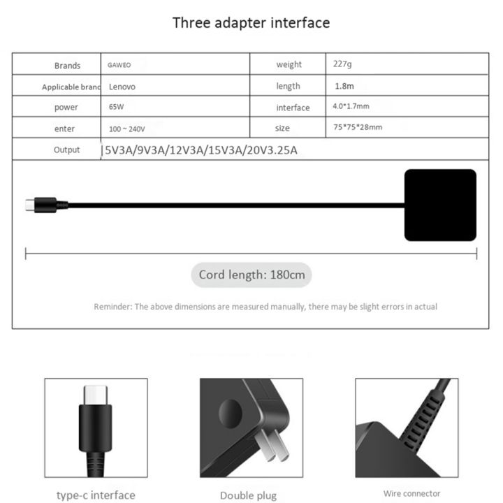 Suitable%20for%20Lenovo%20Square%20Notebook%20Adapter%2065W%20Charger%20US%20Plug%20-%20Image%204