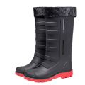 Fashion trend four seasons waterproof shoes men's wear high rain boots with fleece warm non-slip fishing rain boots professional shoes. 