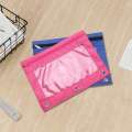 6 Pieces Ring Binder Pouch Pencil Bag with Holes 3-Ring Zipper Pouches with Clear Window (6 Colors). 