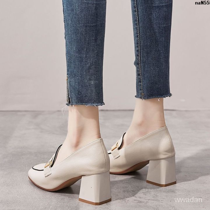 British%20Style%20Loafers%20Pumps%20Women's%20New%20Thick%20Style%202024%20Leather%20Shoes%20Genuine%20Leather%20Every%20Night%20Heel%20Women's%20High%20Heels%20%EF%B9%82%20-%20Image%205