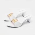 Block-Heel Shoes for Women- White. 