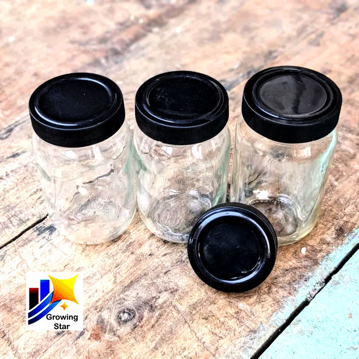 250ml,%2006/12%20pcs%20glass%20jar%20for%20kitchen%20&%20dining.%20Glassware%20Food%20Container%20with%20New%20Black%20Cap.%20-%20Image%204