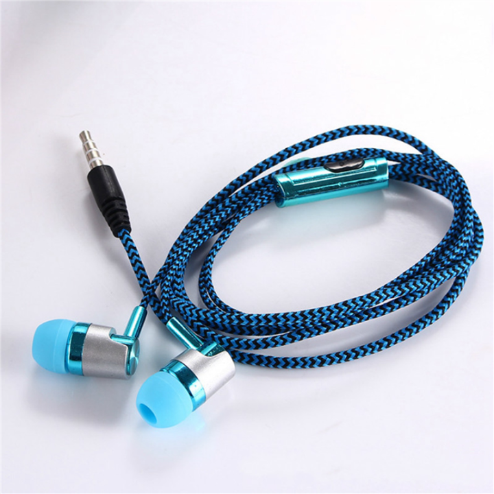 4X%20H-169%203.5mm%20MP3%20MP4%20Wiring%20Subwoofer%20Braided%20Cord,%20Headphones%20with%20Wheat%20Wire%20Control(Blue)%20-%20Image%204