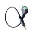 2X 3.5mm Screw Terminal Adapter Speaker Cable 4-Core Stereo TRRS Male Hole to AV 4 Screw Terminal Balun Connector Cable. 