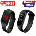 New Collection Buy 1 get 1,Square LED Digital Sports Watch And Ring Touch Watch, Combo Offer - Watch For Men - Watch - ঘড়ি - Watch For Men.