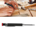 Mechanical Carpenter Pencil, Non Loose Extended Tip Incisive Solid Refill Portable Long Nose Deep Hole Carpenter Pencil with Sharpener for Drawing Work. 