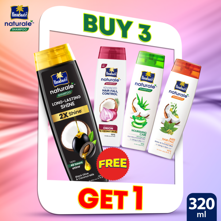 Buy 3 Get 1 Free: Parachute Naturale Shampoo 320 ml