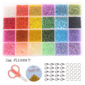 New Product 24 Color Glass Beads 2mm Bracelet Beads Boxed 24000 Electroplating Small Rice-Shaped Beads Accessories. 